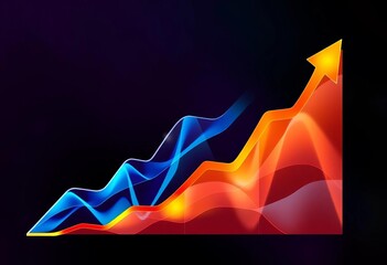 Abstract chart showing upward economic trend, growth and profit,  information,  rise