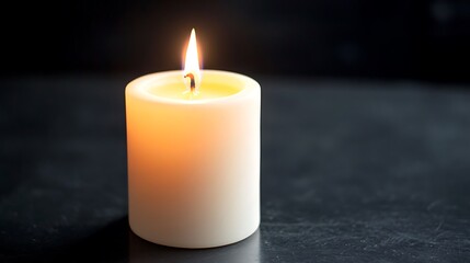 burning candle on a dark background