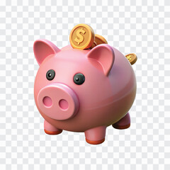 3D Piggy Bank Icon PNG | Savings, Finance, Money Management Illustration