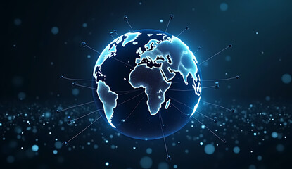 Fototapeta premium earth globe on black background
