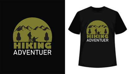 Hiking T shirt design templet file