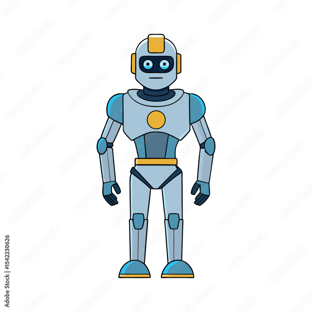 Poster detailed vector robot illustration on white background a sleek android character design for technolo