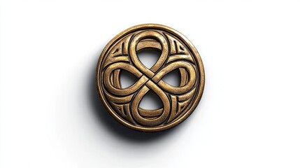 The Celtic badge 3d icon casting a shadow on a white background