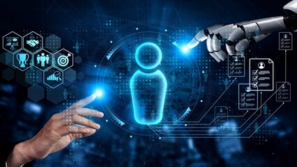 Fototapeta na wymiar Digital recruitment and online hiring, virtual headhunting, smart recruitment platforms, talent acquisition solutions, and digital HR tools for modern workforce management. Muxer