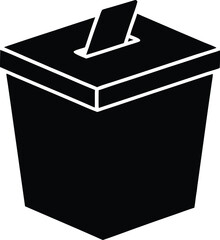 Hand voting ballot box icon, Election Vote concept silhouette