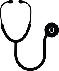 Doctor stethoscope  silhouette vector,medical device icon