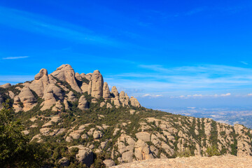 Beautiful view of the mountain of Montserrat in Catalonia, Spain