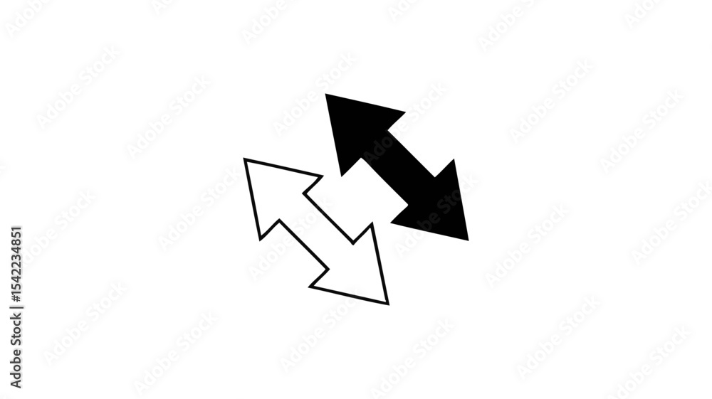 Poster arrow outline and solid vector icons set - direction navigation symbols