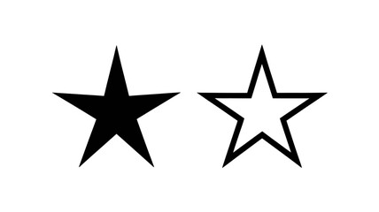 Star Outline and Solid Vector Icons - Rating Favorite Success Symbol