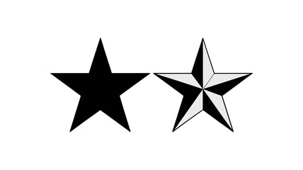 Fototapeta premium Star Outline and Solid Vector Icons - Rating Favorite Success Symbol