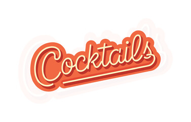 Neon sign cocktail, bartender vector illustration glowing