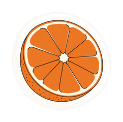 Orange slice cocktail illustration, citrus vector ingredient