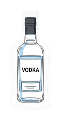 Vodka Bottle Vector Illustration, Barware Essential Graphic