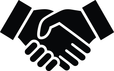 Handshake icon  black silhouette vector,Business agreement icon vector