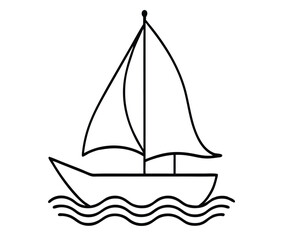 sailing-vessel-on-water--simple-graphic.eps