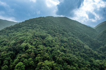 Beautiful landscape of Lush green Himalaya mountains, Bhutan