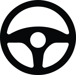 Steering wheel   black silhouette vector illustration