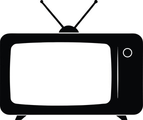 television silhouette vector, retro old tv icon 