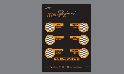 Corporate minimal food menu design template 