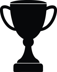 winner cup,cricket winner cup  black silhouette vector