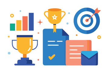 Office Team Collaboration and Data Analysis – Business Flat Vector Set

