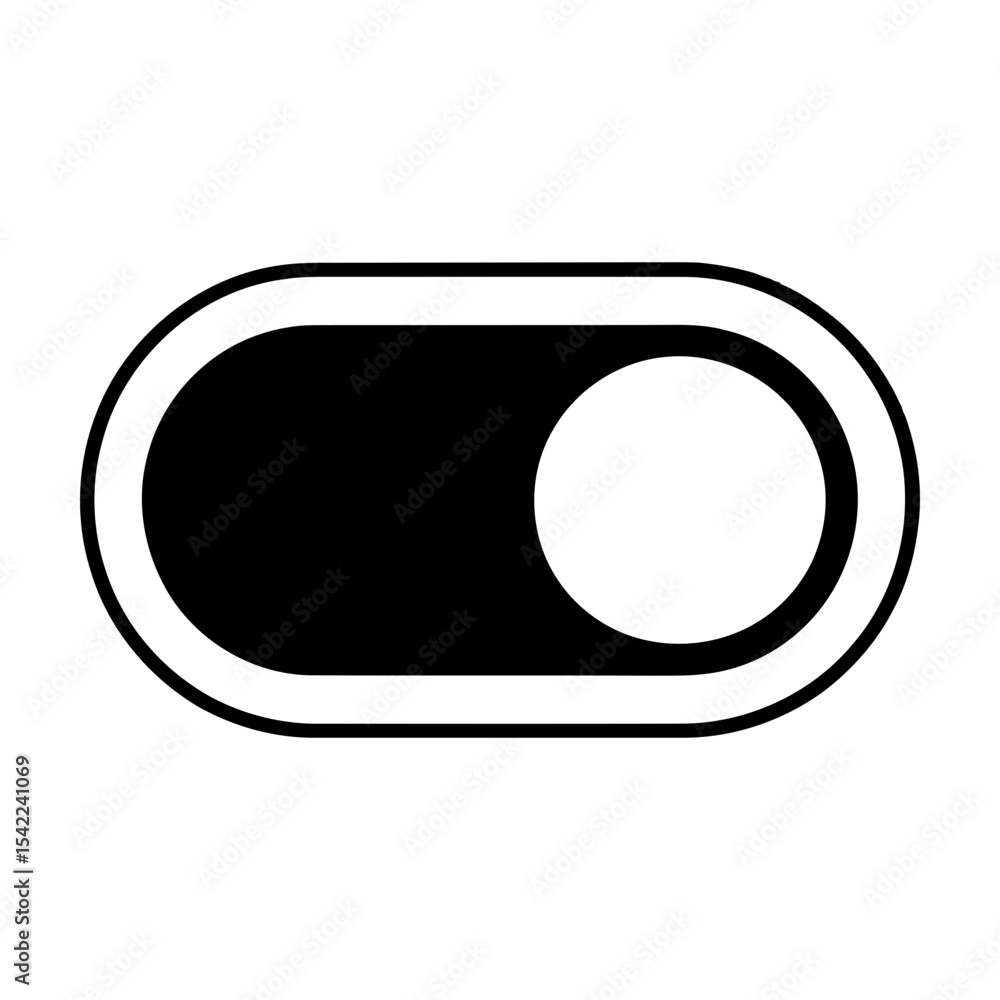 Aufkleber on off switch toggle button silhouette isolated on white background