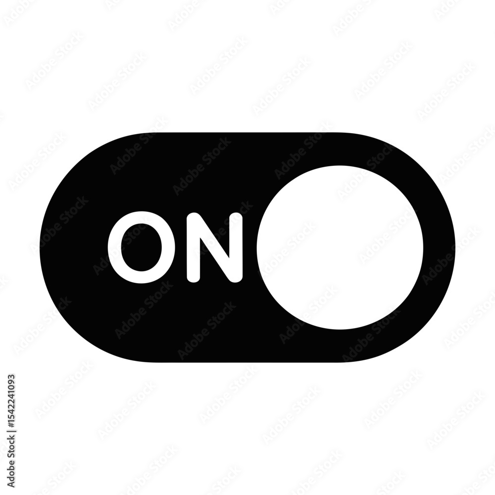Poster on off switch toggle button silhouette isolated on white background