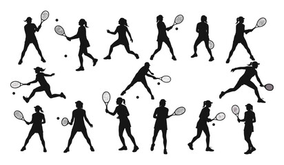 A Collection of Athletes in Various Action Poses, Highlighting Serves, Volleys, Returns, and Intense Game Play
