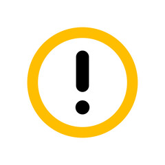 ! Yellow and black Exclamation mark round vector icon