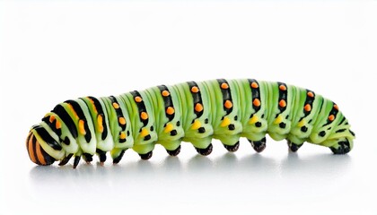 Naklejka premium Black swallowtail caterpillar close-up