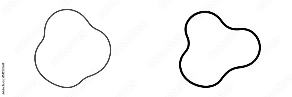 Poster unique abstract shapes displayed in black outline, showcasing artistic design and creativity in mode