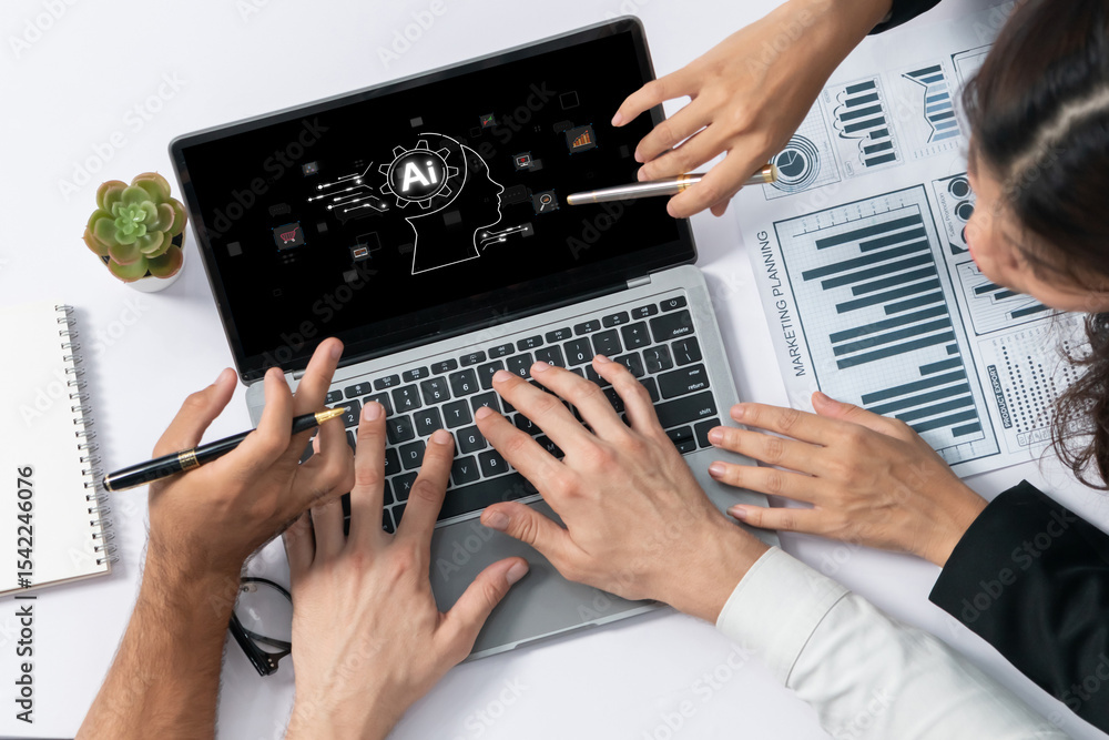 Aufkleber Generative AI virtual assistant tools for prompt engineer and user for ease of engage artificial intelligence AI technology help people to work with generative AI functions by prompting the AI brisk