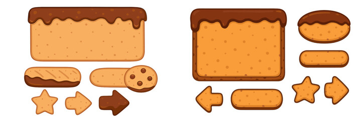 Cookie and biscuit shapes in various designs on a white background for creative baking and decoration ideas