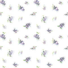 wisteria lilac floral cluster. All over pattern.