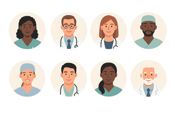 Fototapeta premium Diverse group of healthcare professionals in a collaborative setting showcasing teamwork and dedication to patient care