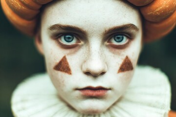 Portrait of a young person with halloween makeup