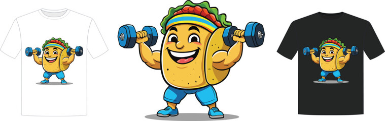 A taco exercising with dumbbells