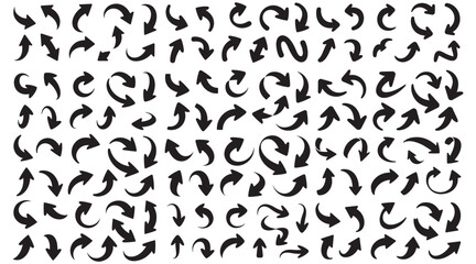 Hand-Drawn Arrows in Various Directions, seamless pattern of various hand-drawn arrows in different directions, Set of Hand-Drawn Arrows, arrows, hand drawn, vector, graphic design, illustration, patt