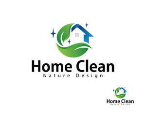 clean home logo creative nature leave soap clear service