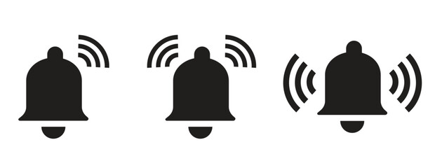 Modern Notification Bell Icons - Alerts, Badges, Reminders and Message Indicators - Vector Set