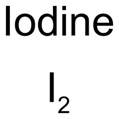 Chemical structure of iodine, drug substance