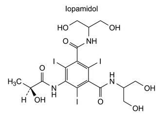 Chemical structure of iopamidol, drug substance