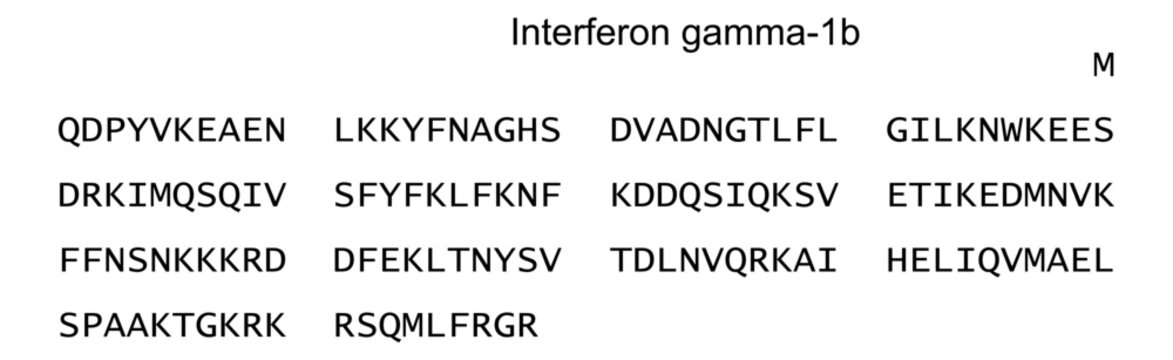 Chemical structure of interferon gamma-1b, drug substance