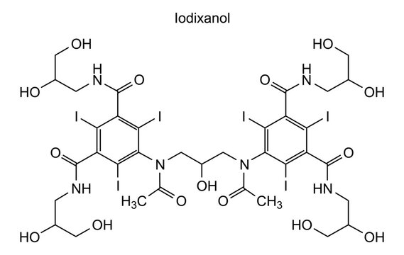 Chemical structure of iodixanol, drug substance