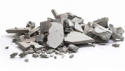 Concrete debris pile