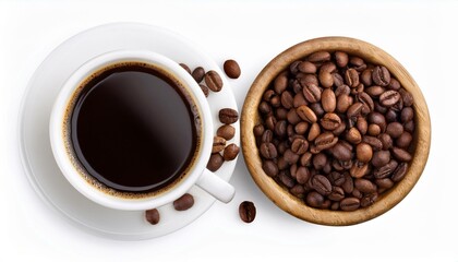 Fototapeta premium Coffee cup and roasted beans