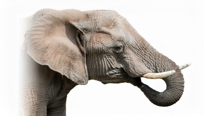 African elephant profile with tusk