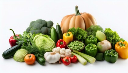 Autumn harvest vegetables and pumpkin