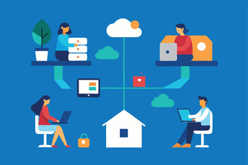 Flat Vector Illustration of Business Team Working on Financial Strategy