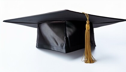 Black graduation cap with gold tassel